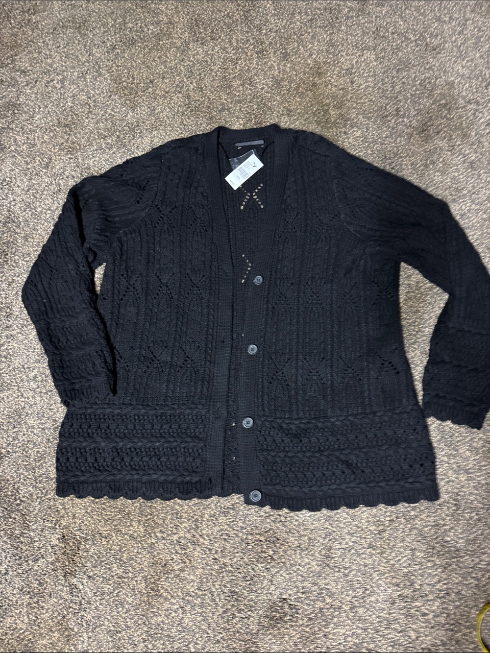 Lane Bryant Black Knit Button-Front Cardigan 18/20 18 20 Women’s New